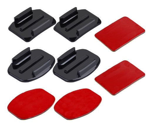 Adhesive mounts (2 x flat, 2 x curved) for action cameras