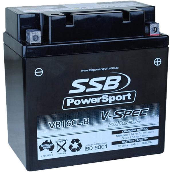 SSB Powersport V-Spec High Performance Agm 12V Battery 10 (CB16CL-B, GB16CL-B, YT16CL-S 6.8kg)