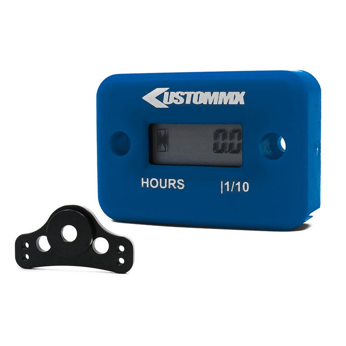 Hour Meter with Mounting Bracket Included - Blue