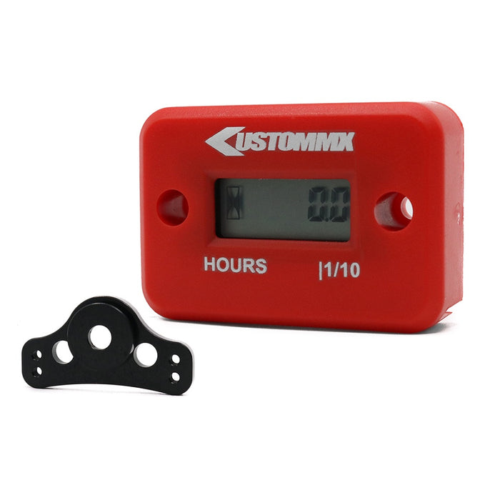 Hour Meter with Mounting Bracket Included - Red
