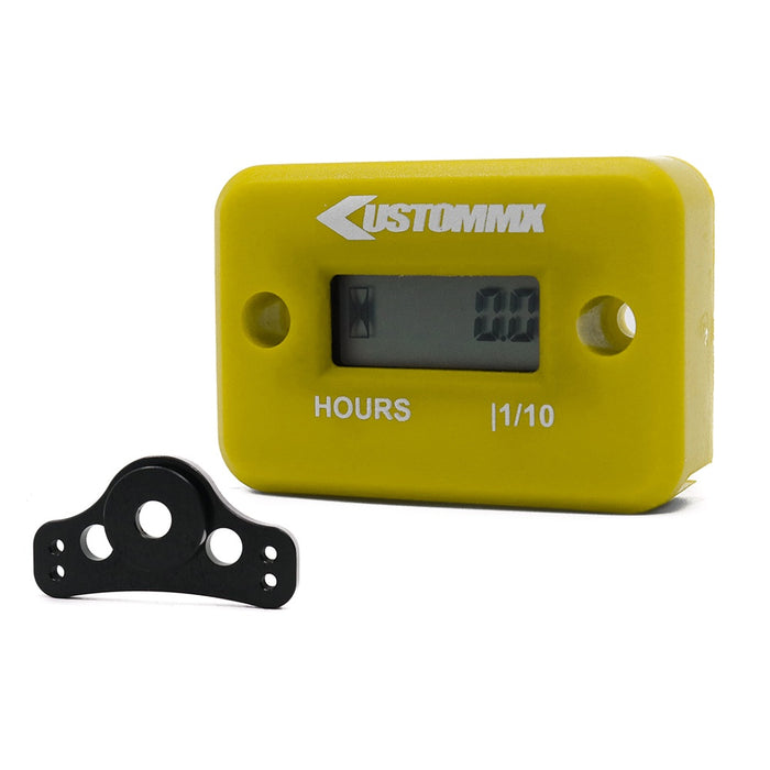 Hour Meter with Mounting Bracket Included - Yellow