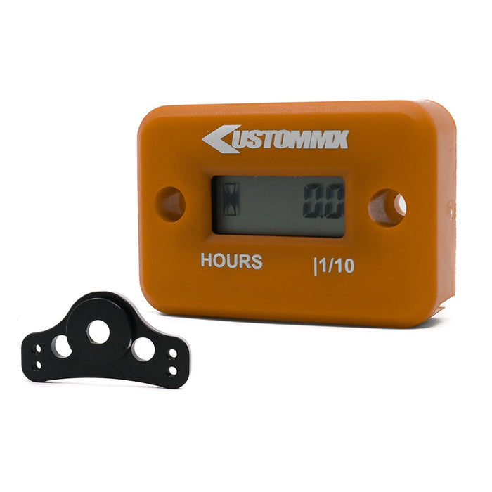 Hour Meter with Mounting Bracket Included - Orange