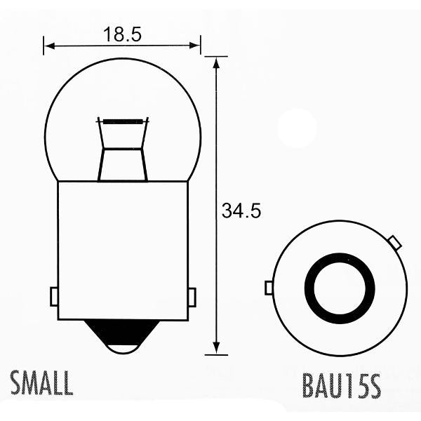 Bulb 12V 10W Orange OffsetPin Ba15S
