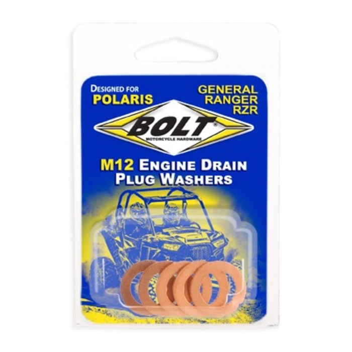 Bolt Polaris Engine Drain Plug Washer M12x20 Copper (5 Pack)