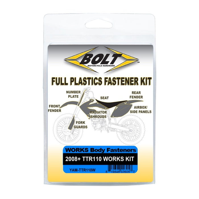 Bolt Body Work Fastener Kit Yamaha TTR110 '08-Current (Works Kit)
