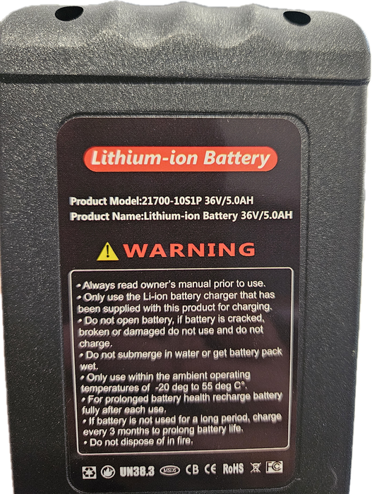 BATTERY FOR EMX RIDE 2025 -  36V 5AH