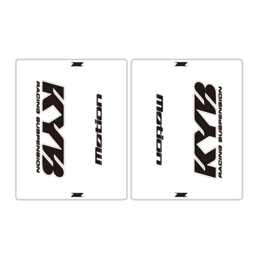DRC Motion Front Fork Outer Decals- KYB 14 - Clear/Black/White