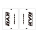 DRC Motion Front Fork Outer Decals- KYB 14 - Clear/Black/White