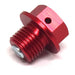 Zeta Magnetic Drain Bolt M12 x 10 P1.25 - Red