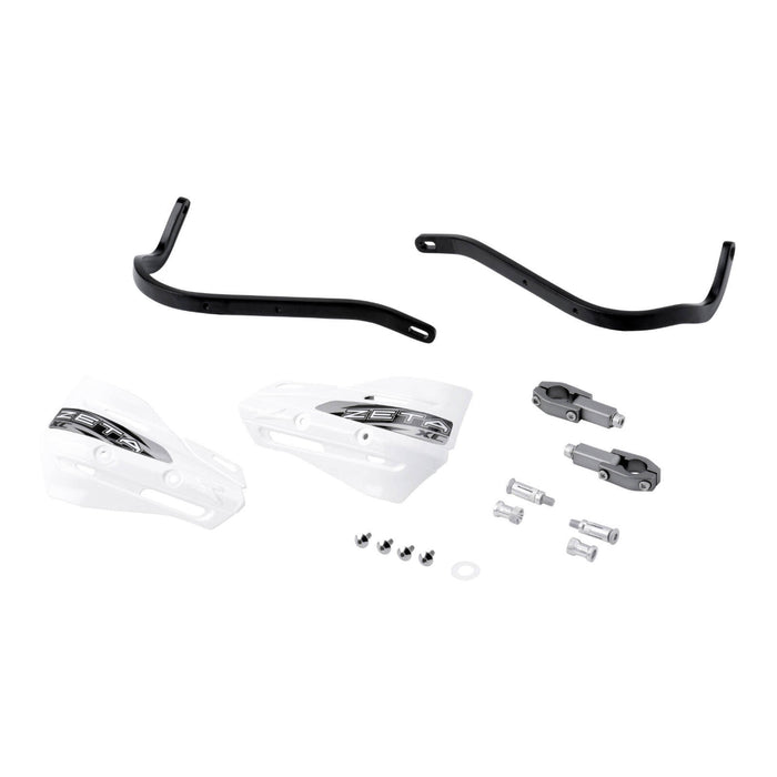Zeta Armour XC Handguard Kit for 22.2mm Handlebars - Black / White