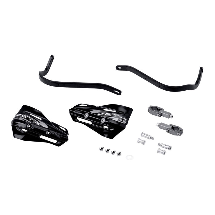 Zeta Armour XC Handguard Kit for 22.2mm Handlebars - Black / Black