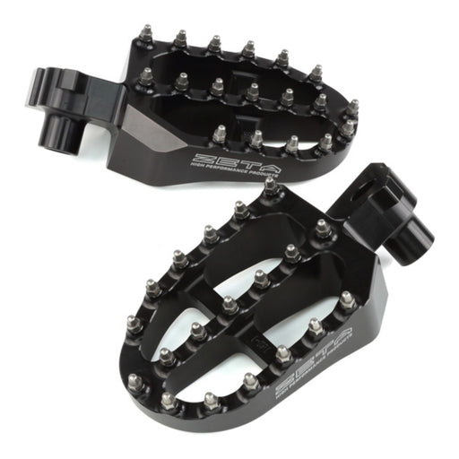 Zeta Aluminium Foot Pegs - Yamaha YZF250 / YZF450, YZ125 / YZ250 - Black