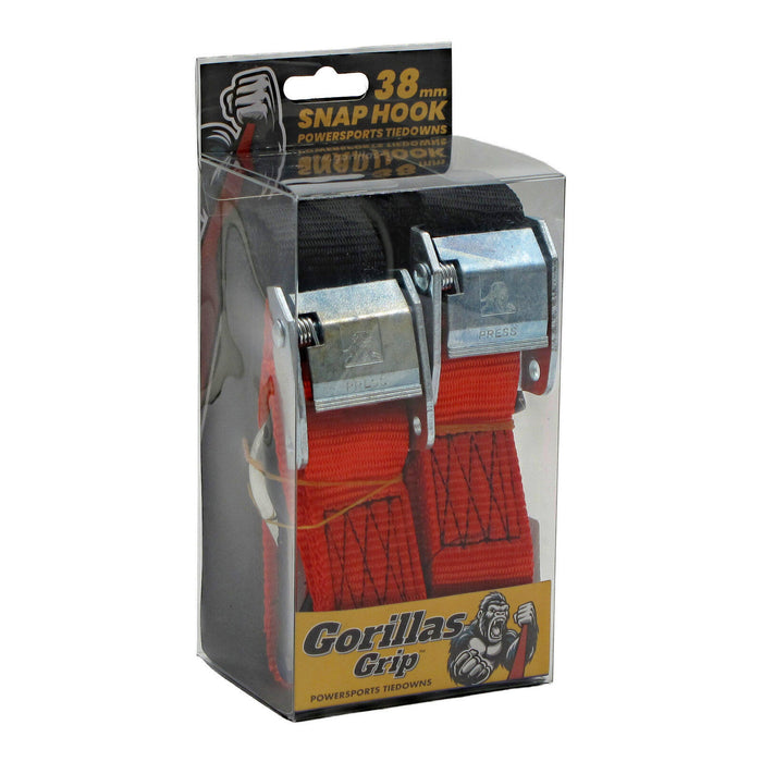Gorillas Grip Tie Down 38mm S-Hook - Black / Red Loop