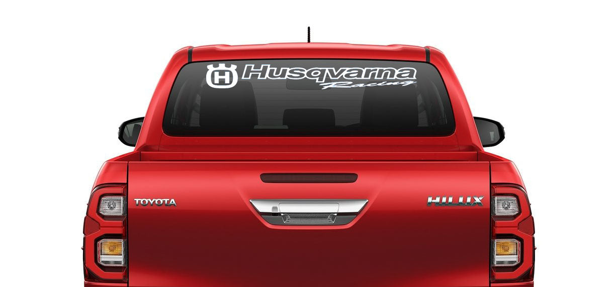 Rear window decal - 'HUSQVARNA RACING'