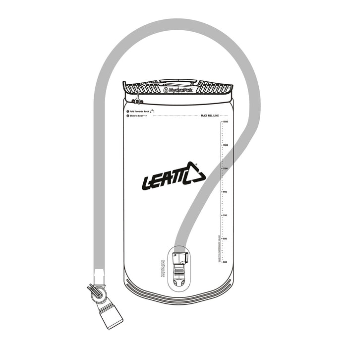 Leatt Hydrapak 1.5L Vertical Bladder with Tube & Bite Valve - Clear