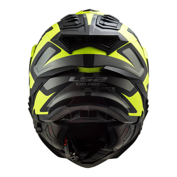 LS2 MX701 Explorer Alter Helmet - Matte Black / Hi-Vis Yellow 06