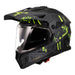 LS2 MX702 Pioneer II Crazy Helmet - Matte Black / Grey / Hi-Vis Yellow