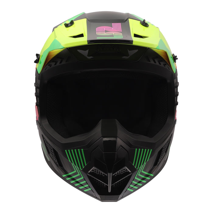 LS2 MX706J COZ Chromatic Helmet - Black / Hi-Vis Pink