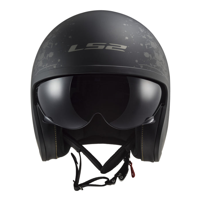 LS2 OF599 Spitfire II Flag Helmet - Matte Black 06