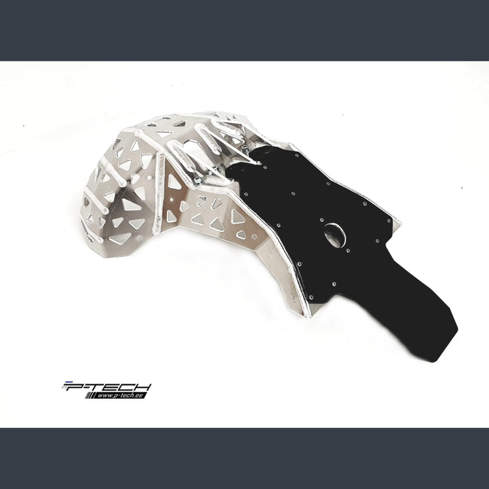 Skid plate with exhaust pipe guard and plastic bottom for Beta (Arrow pipe) 2019