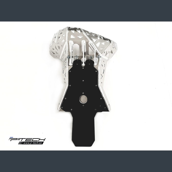 Skid plate with exhaust pipe guard and plastic bottom for Beta (Arrow pipe) 2019