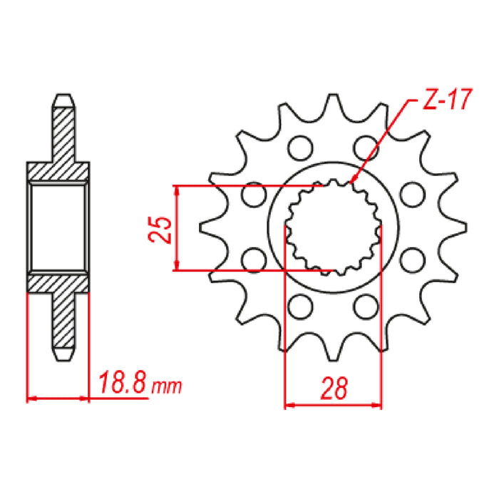 MTX 705 Steel Front Sprocket #520 (520 Conversion) (10-705)