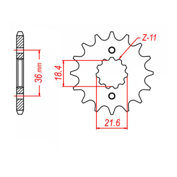 MTX 280 Steel Front Sprocket #520 (10-KW3)