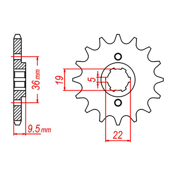 MTX 337 Steel Front Sprocket #520 (10-KA4)