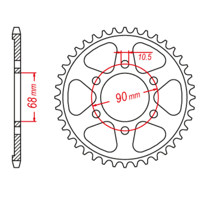 MTX 1224 Steel Rear Sprocket #520 (11-1224)