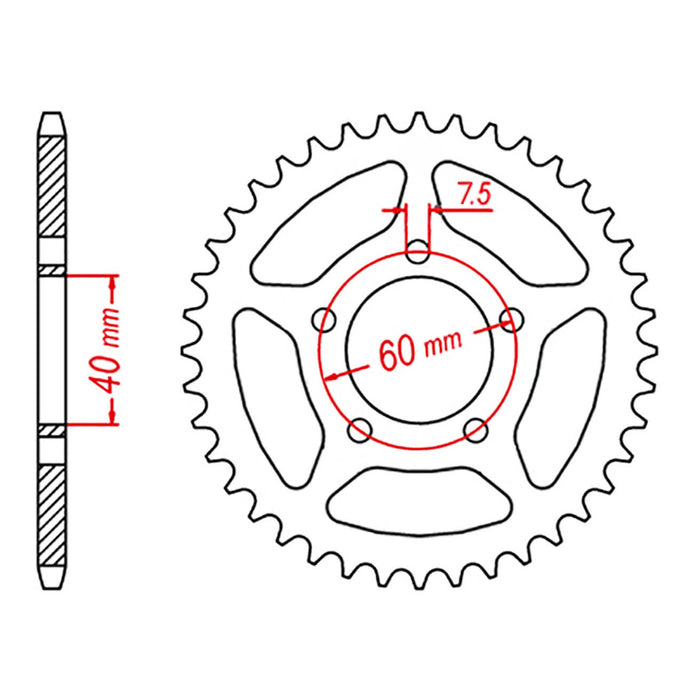 MTX KTM 50 Steel Rear Sprocket #415 (11-KM3)