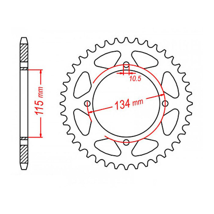 MTX 718 Steel Rear Sprocket #530 (11-718)