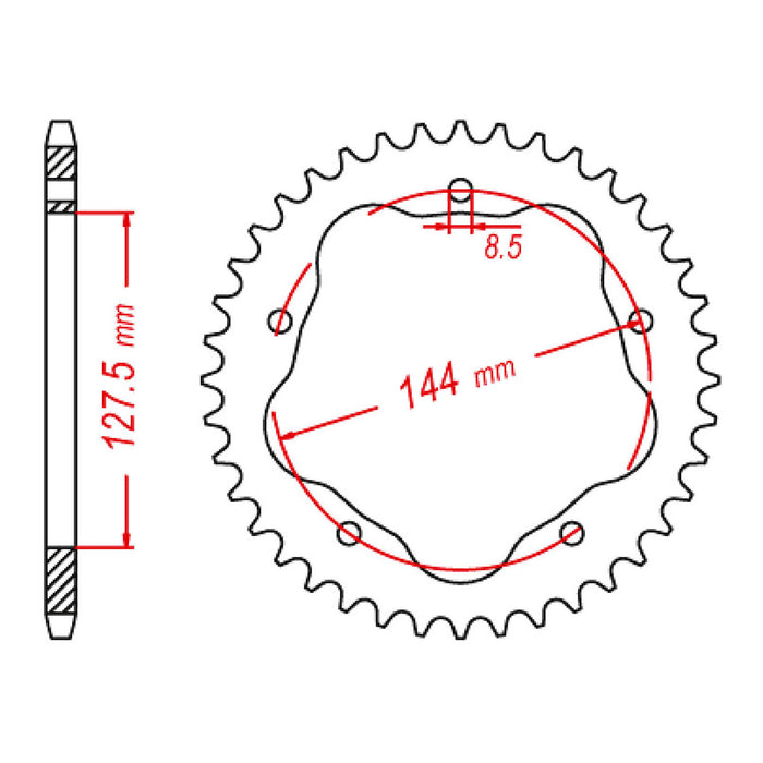 MTX 751 Steel Rear Sprocket #520 (11-751)