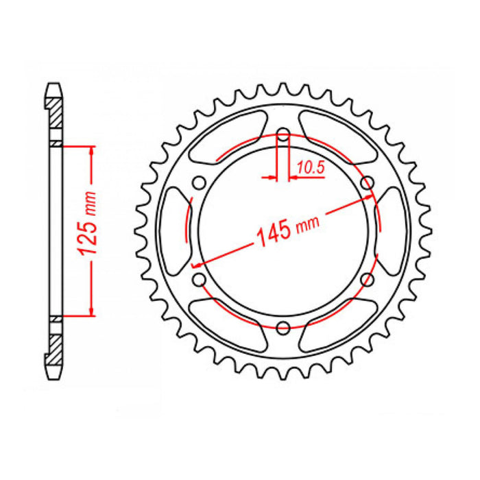 MTX 865 (2) Steel Rear Sprocket #530 (11-1AE)