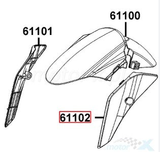 COVER FENDER FR LEFT KYMCO AGILITY