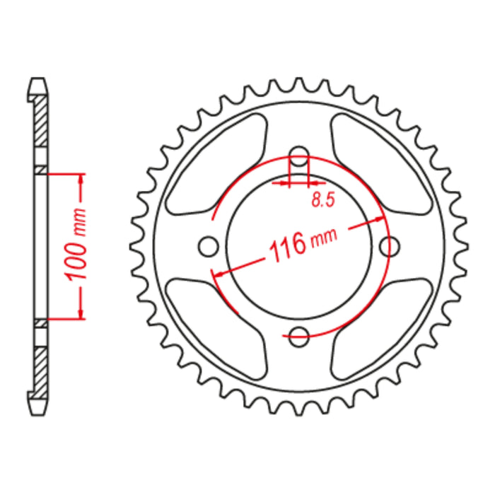 XAM Sprocket Kit Kawasaki KLX140 Big Wheel - O-Ring 13/57