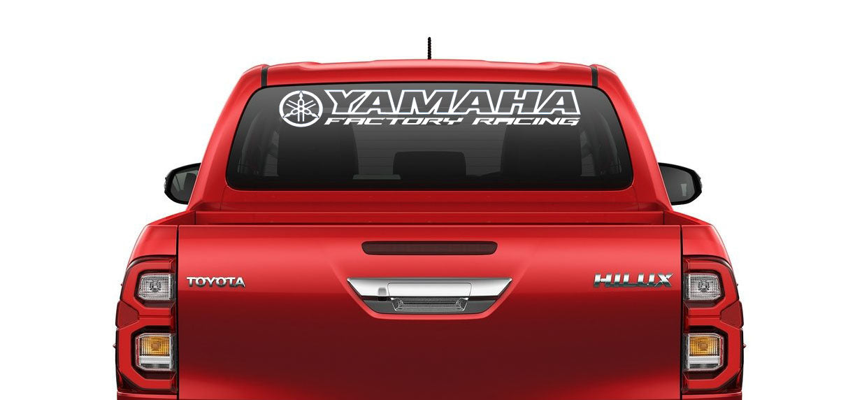 Rear window decal - 'YAMAHA FACTORY RACING'