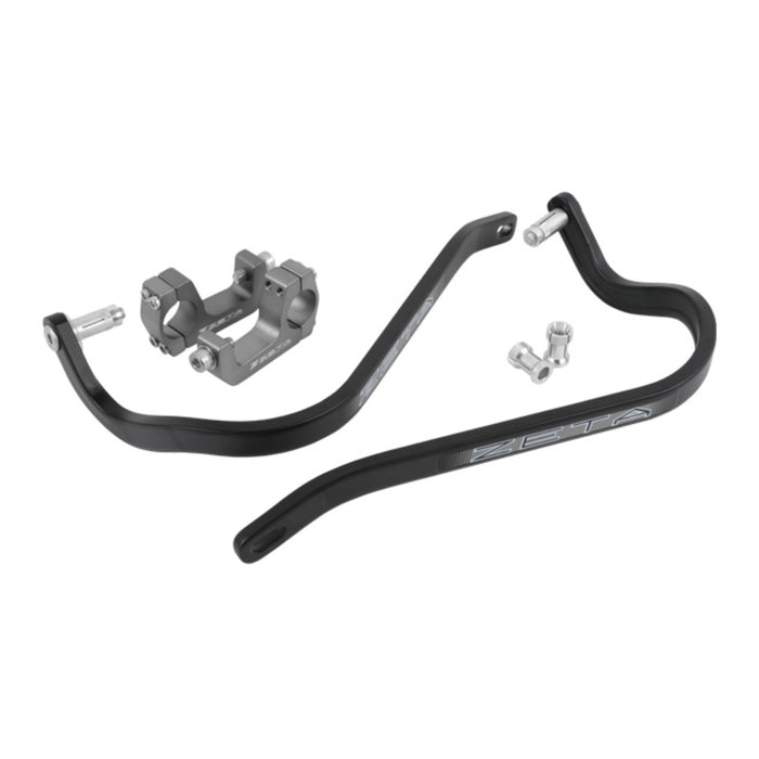 Zeta Armour Handguards Bent for 28.6mm Handlebars with U-Clamp - Black