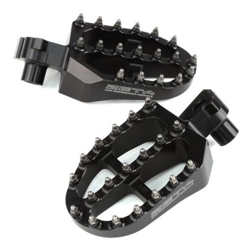 Zeta Aluminium Foot Pegs - Yamaha YZF250 / YZF450, YZ125 / YZ250 - Black