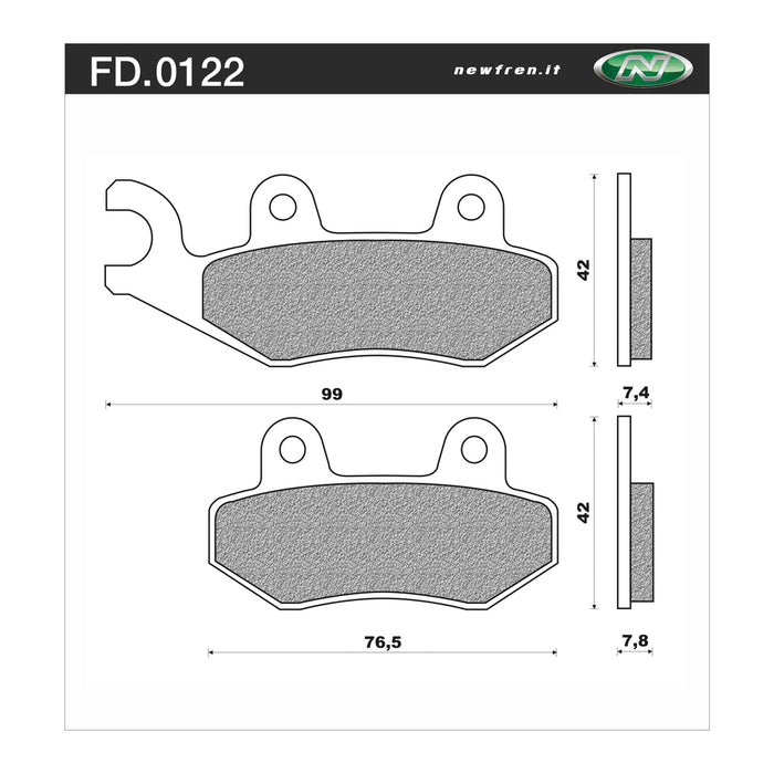 New Fren Front/Rear Brake Pads - Touring Sintered Benelli/Bug/Cagiva