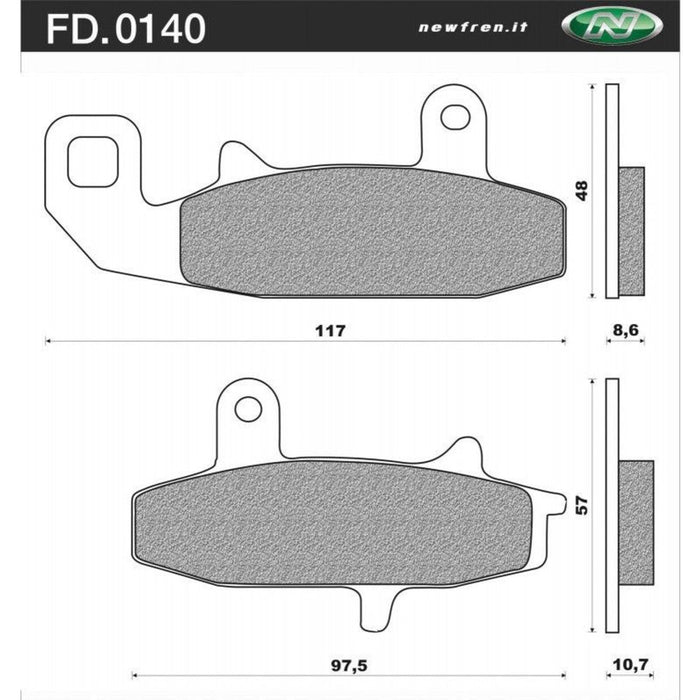 New Fren Front Brake Pads - Touring Organic Suzuki DR650R/DR650RS  1991-94