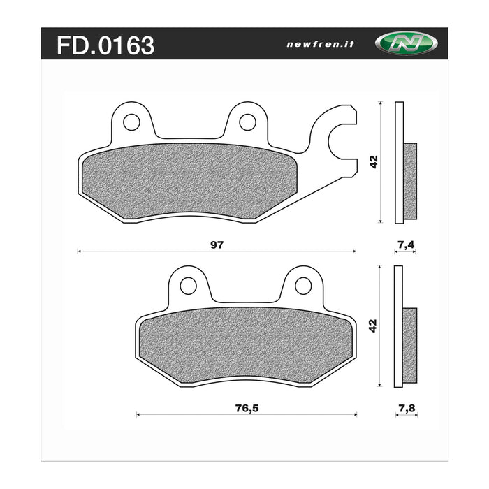 New Fren Front/Rear Brake Pads - Off Road Dirt Organic Cagiva/CF-Moto/ETON