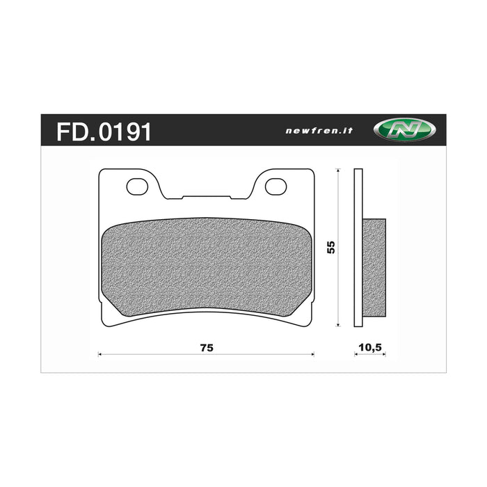 New Fren Front Brake Pads - Touring Organic Yamaha FZR1000 89-90,FZR600 90-91,93