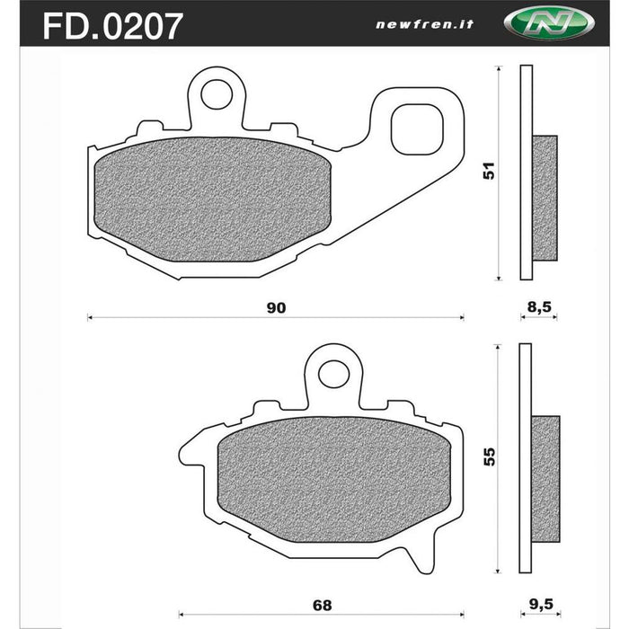 New Fren Rear Brake Pads - Touring Sintered CF-Moto/Kawasaki