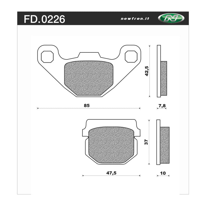 New Fren Front Brake Pads - Touring Organic Hyosung