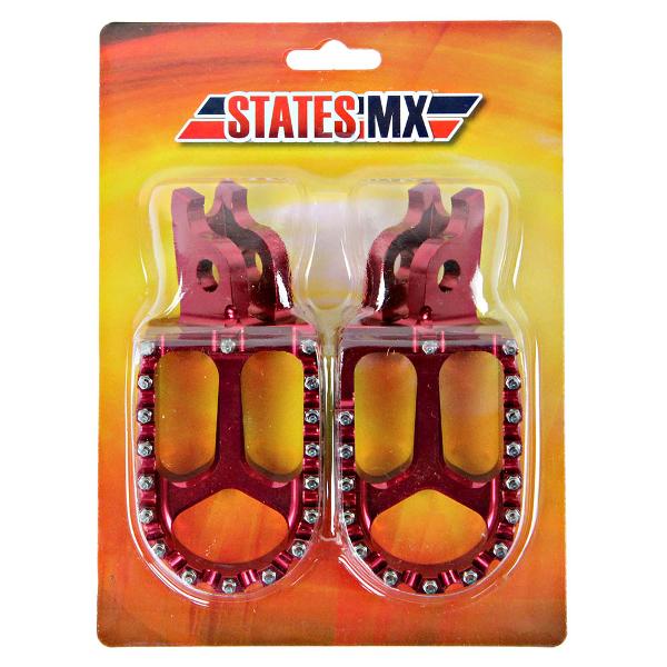 STATES MX Footpegs Honda Red
