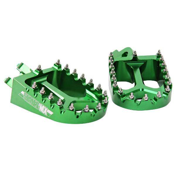 STATES MX Footpegs Kawasaki Green