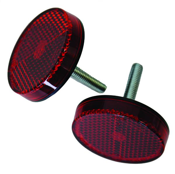 Reflector Red Round Bolt On 45x9mm 2PK