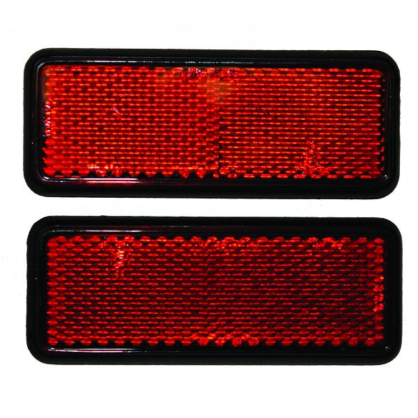 Reflector Red Stick On Rectang90x35x82PK