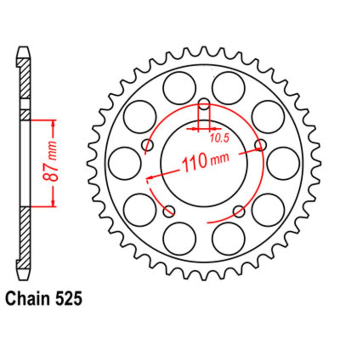 Supersprox Sprocket - 45T Suzuki GSX-R400F 1987-1988 Rear (807)