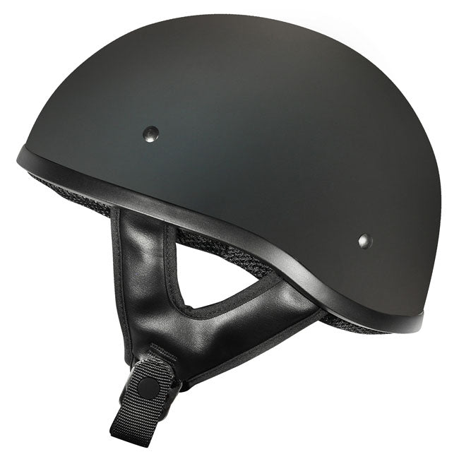 Dririder Street Shorty Motorcycle Flat Helmet No Peak - Black/XS
